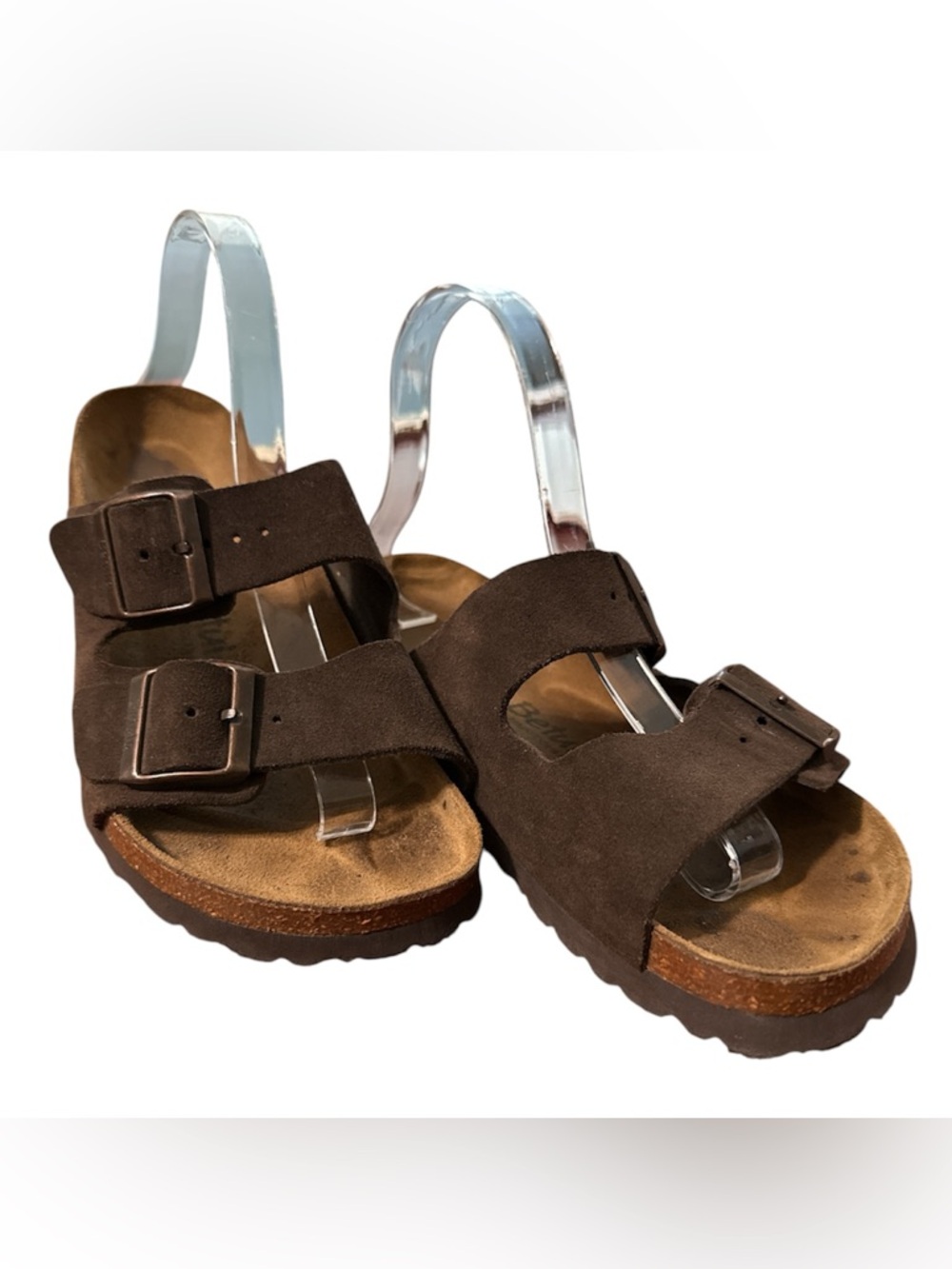 Birkenstock Brown Suede Double Buckle Slip on Casual Unisex Betula Sandals Sz 39